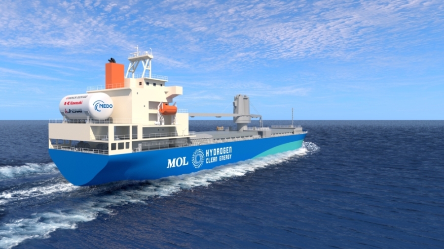 CG rendering of the 17,500 DWT Multipurpose Vessel Green Innovation Fund Project / Development of Marine Hydrogen Engines and MHFS